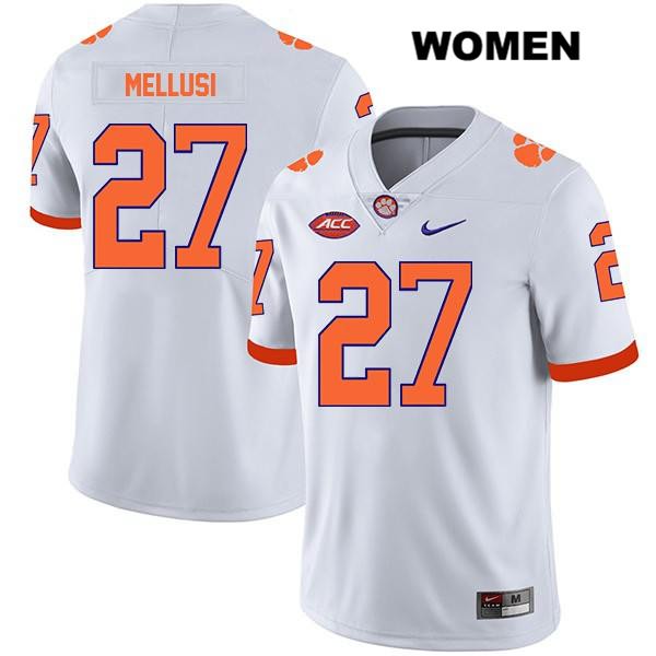 Women's Clemson Tigers #27 Chez Mellusi Stitched White Legend Authentic Nike NCAA College Football Jersey DMG0846WX